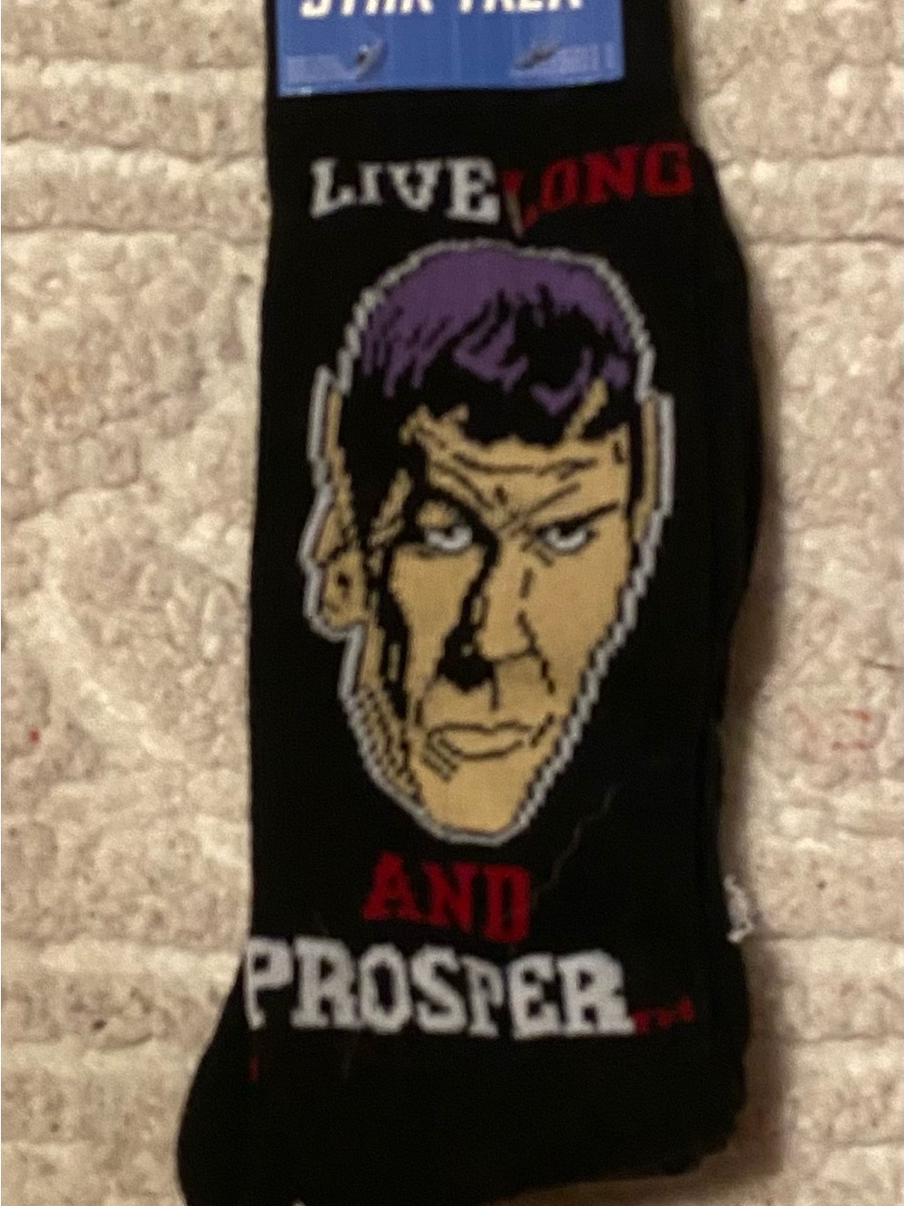Star Trek Spock socks 2 pack shoe size 6-12 NWT